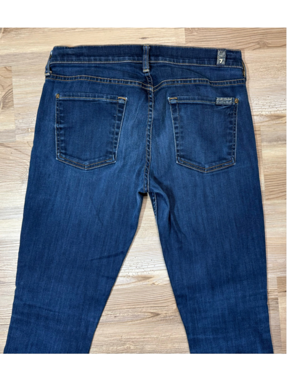 Women's 7 For All Mankind Cropped Skinny Jeans Blue Size 29 - Picture 4 of 10